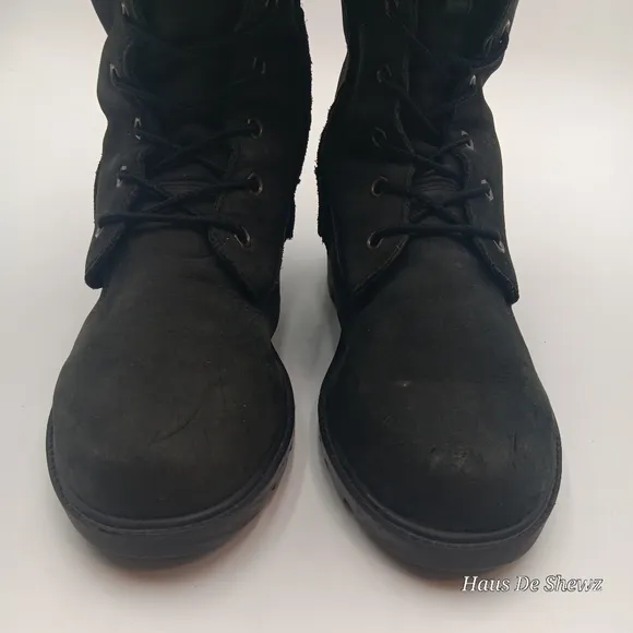 Timberland Premium Leather Knee High Fur Interior Lace Up Boots size 4