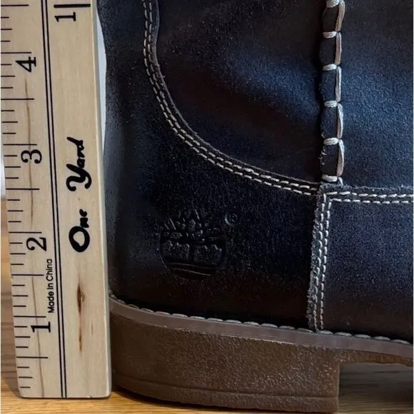 Timberland Shoreham Grey Leather Tall Boots with Fleece Upper Lining Size 7.5