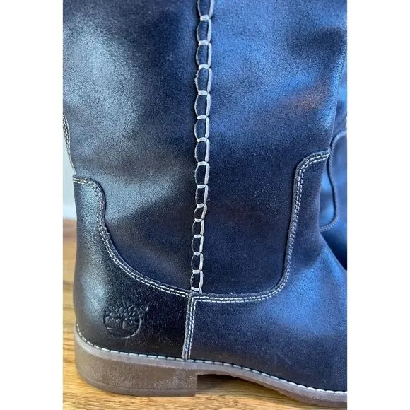 Timberland Shoreham Grey Leather Tall Boots with Fleece Upper Lining Size 7.5