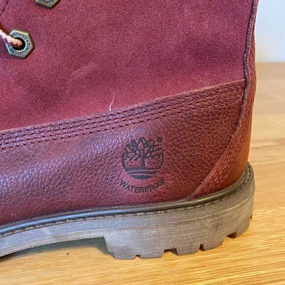 Timberland Teddy Fleece Burgundy Women's Leather Boots