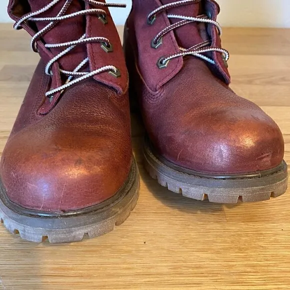 Timberland Teddy Fleece Burgundy Women's Leather Boots