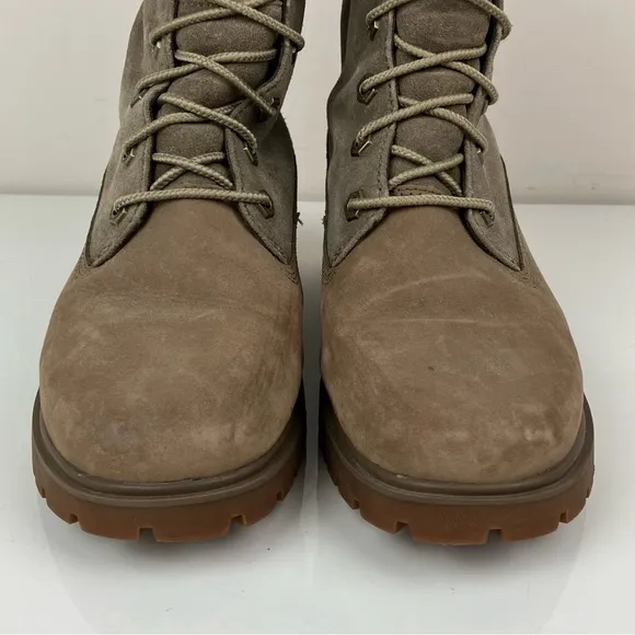 Timberland Women’s Jayne Teddy Fleece Fold Down Brown 2 Tone Boots Size 6.5