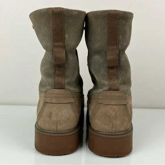 Timberland Women’s Jayne Teddy Fleece Fold Down Brown 2 Tone Boots Size 6.5