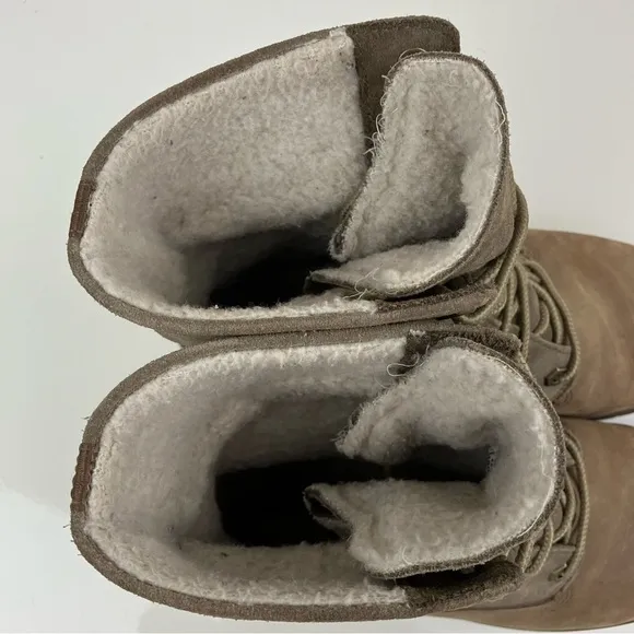 Timberland Women’s Jayne Teddy Fleece Fold Down Brown 2 Tone Boots Size 6.5