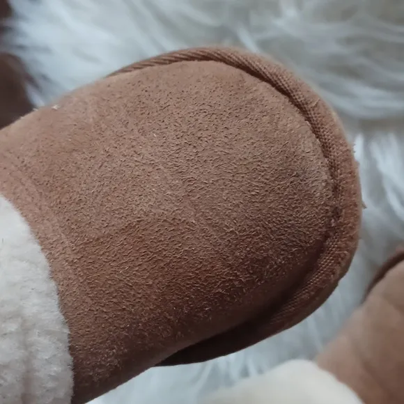Toddler UGG Sheepskin Boots with Cream and Brown Accents