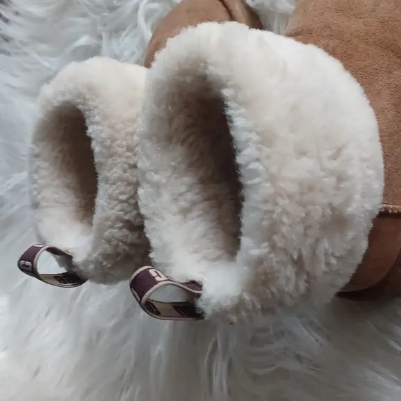 Toddler UGG Sheepskin Boots with Cream and Brown Accents