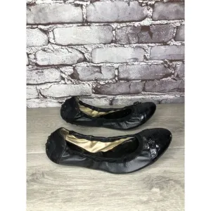 Tod's Black Leather Cap Toe Buckle Ballerina Ballet Flats Women's Sz 10M US/41EU