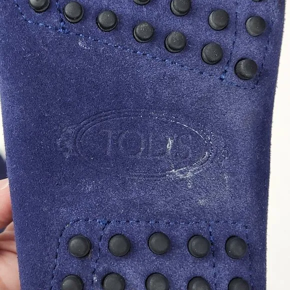 Tod's Gommino Driving Moc Womens EU 38/US 8 Dark Royal Blue Suede Loafer Italy