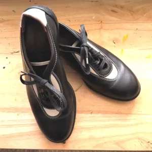 TODs Italian Leather Loafers Sz 7.5 Vintage Black &amp; White Lace Up Oxford Shoes