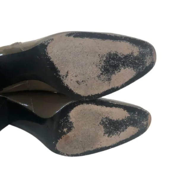Tod's Patent Ankle Boots Made in Italy - Taupe - EU 37.5