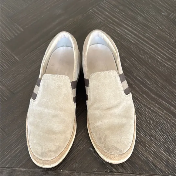 Tod's suede shoes, driver, tan, neutral, cream, spring, casual, slip on, luxury