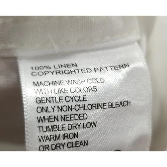 Tommy Bahama Down the Isle White  Embroidered Linen Shirt M Euro Style