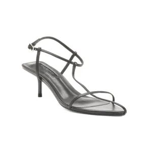 TONY BIANCO Black Leather Fast Heeled Sandals