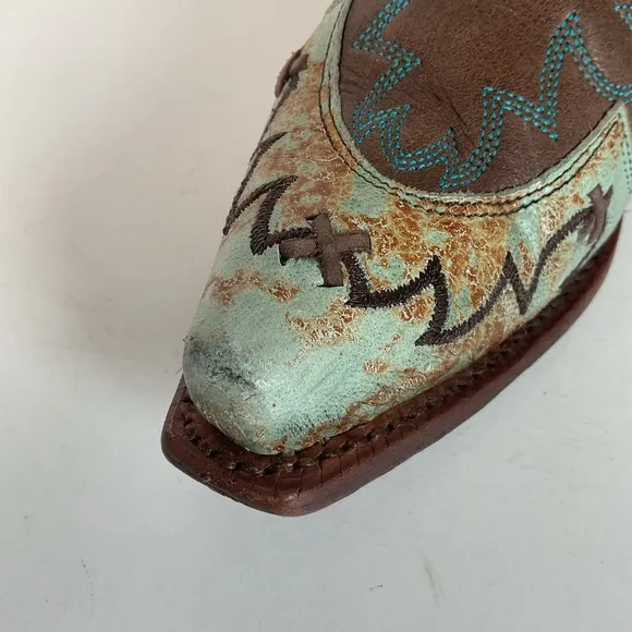 Tony Lama Cassidy &amp; Santa Fe Cowgirl Boots 5 B Tooled Inlay (2) Pair