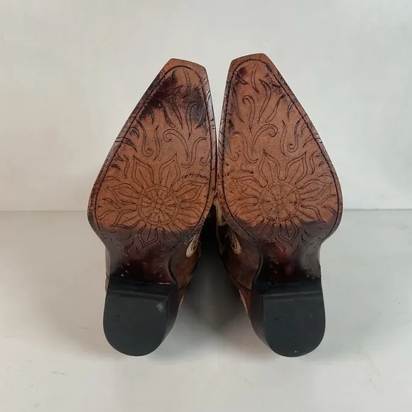 Tony Lama Cassidy &amp; Santa Fe Cowgirl Boots 5 B Tooled Inlay (2) Pair