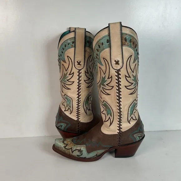 Tony Lama Cassidy &amp; Santa Fe Cowgirl Boots 5 B Tooled Inlay (2) Pair