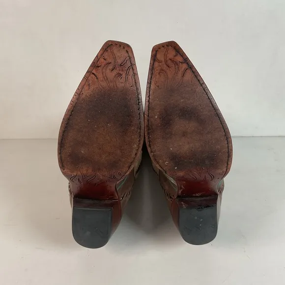 Tony Lama Cassidy &amp; Santa Fe Cowgirl Boots 5 B Tooled Inlay (2) Pair