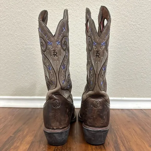 TONY LAMA W's Asena Brown Purple Embroidered Western Boots #RR2016L