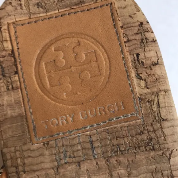 Tory Burch Alligator 🐊 Print Leather Thong Platform Cork Heel Sandals