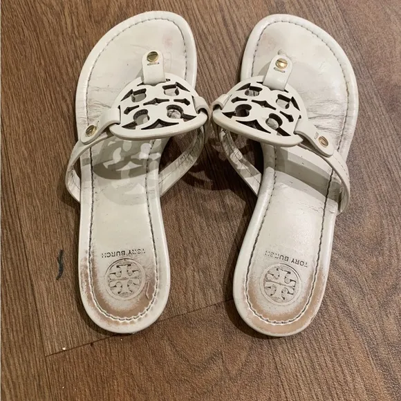Tory Burch Bone White Miller Thong Sandals - Size 7 1/2