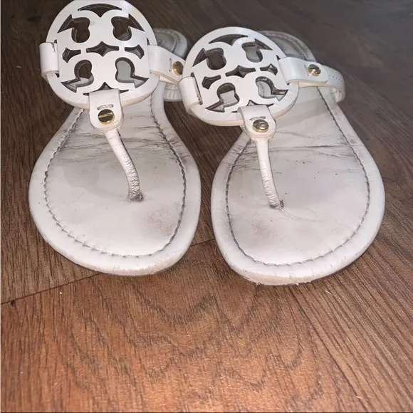 Tory Burch Bone White Miller Thong Sandals - Size 7 1/2