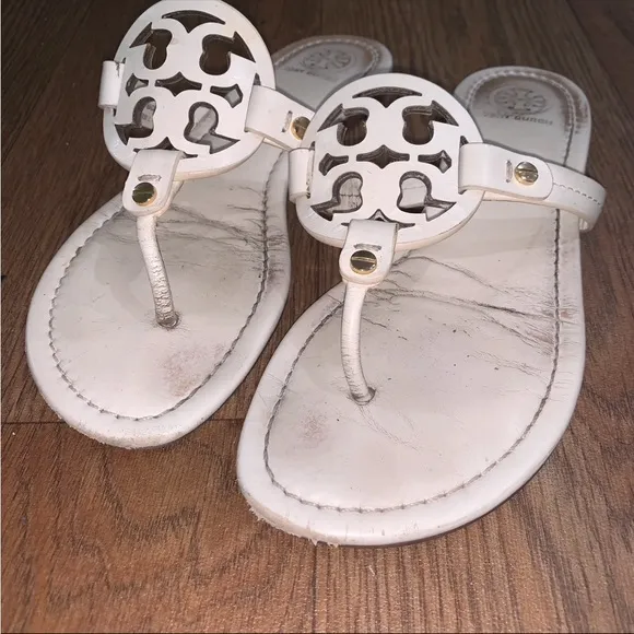 Tory Burch Bone White Miller Thong Sandals - Size 7 1/2