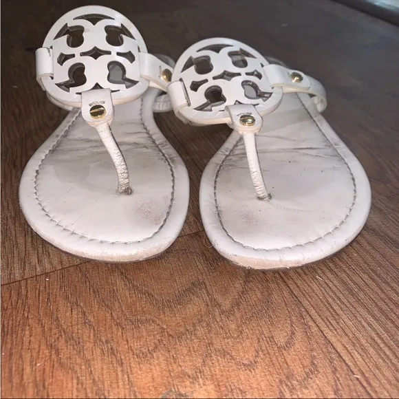 Tory Burch Bone White Miller Thong Sandals - Size 7 1/2