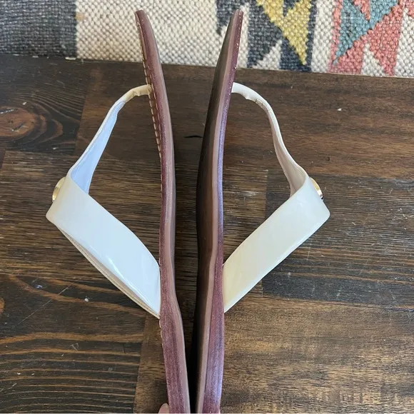 Tory Burch Cameron White Leather Thong Sandals US8M