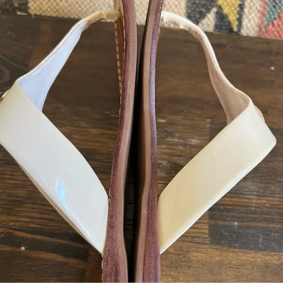 Tory Burch Cameron White Leather Thong Sandals US8M