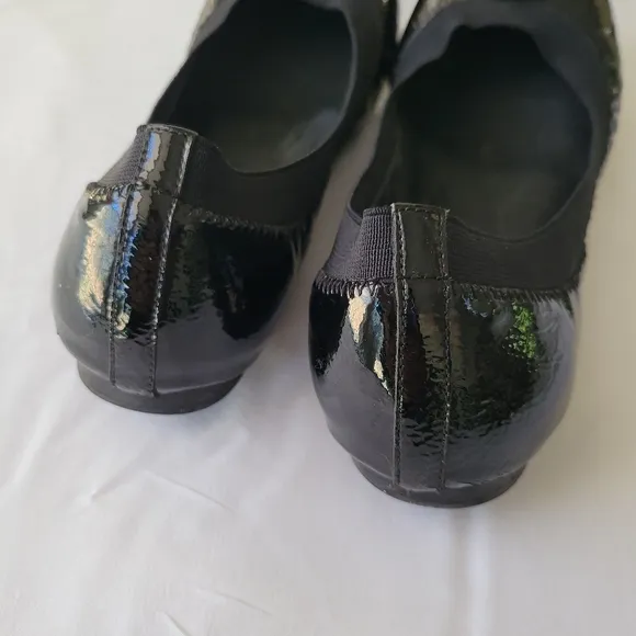 Tory Burch Caroline Black Patent Leather Ballet Flats Size 7.5