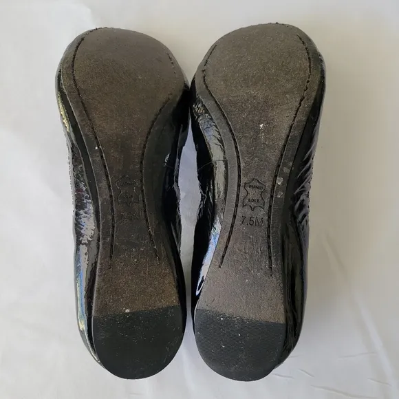Tory Burch Caroline Black Patent Leather Ballet Flats Size 7.5