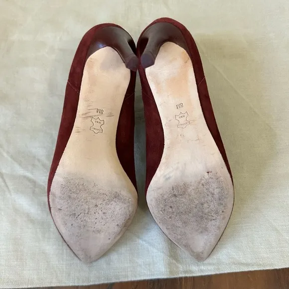 TORY BURCH Dorset 8.5mm Lancaster Suede Elastic Ankle Heeled Booties Borscht
