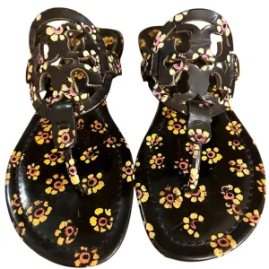 TORY BURCH floral patent leather Miller sandal 🖤💛❤️