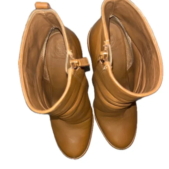 Tory Burch Gabrielle Elegant Tan Ankle Boots Size 9M