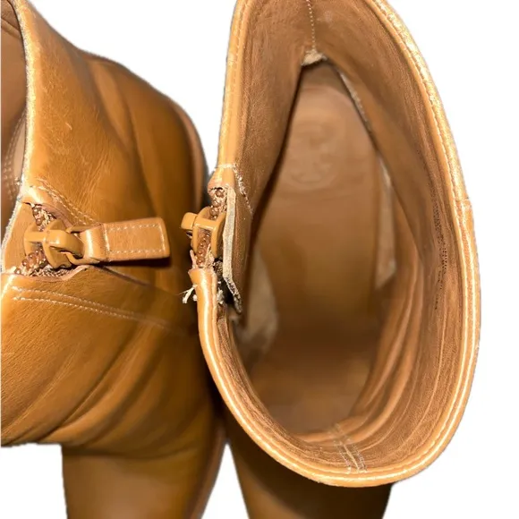 Tory Burch Gabrielle Elegant Tan Ankle Boots Size 9M