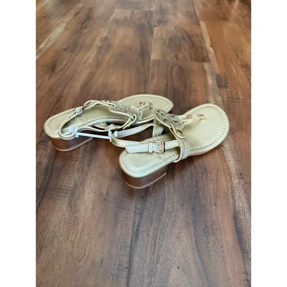 Tory Burch Gold Sandals Size 39