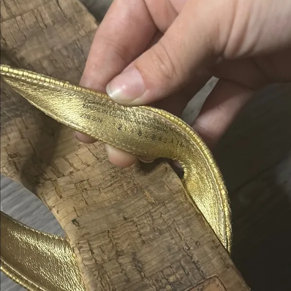 Tory Burch Gold Sandals with Wedge Heel
