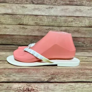 Tory Burch Ivory Studded Jelly Thong Sandals