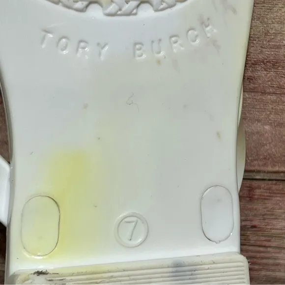 Tory Burch Ivory Studded Jelly Thong Sandals