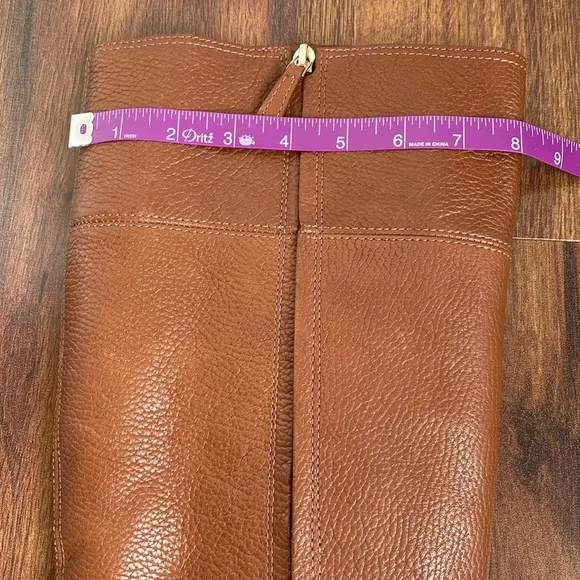 Tory Burch Jolie Pebbled Leather Riding Boots Made in Brazil