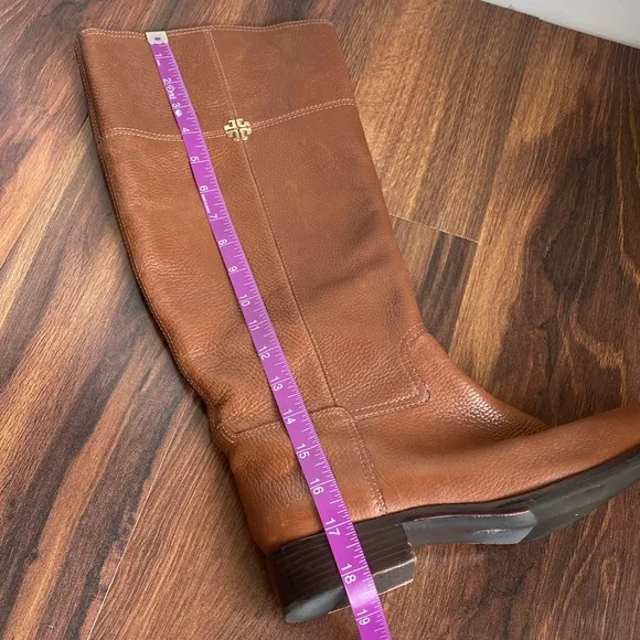 Tory Burch Jolie Pebbled Leather Riding Boots Made in Brazil