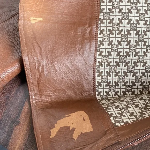 Tory Burch Jolie Pebbled Leather Riding Boots Made in Brazil