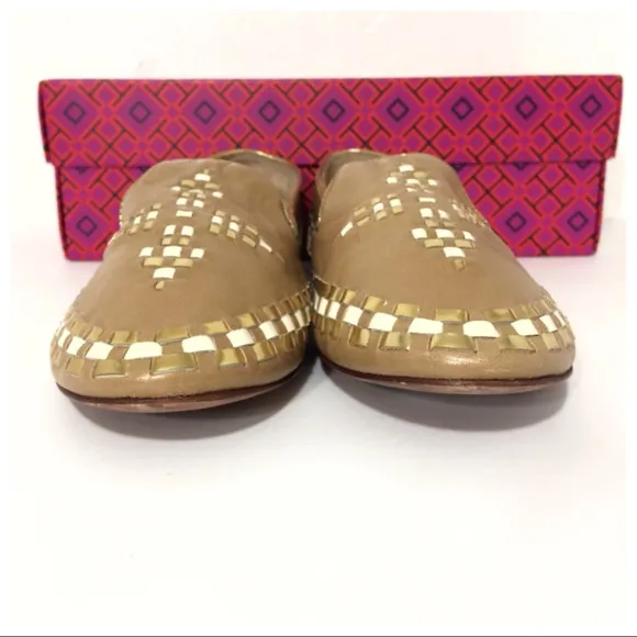 Tory Burch Marlow Tan Leather Loafer Flats