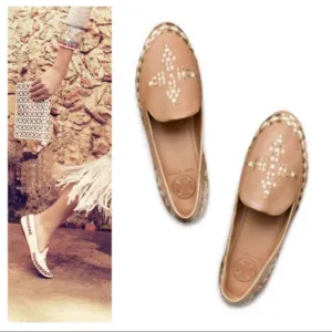 Tory Burch Marlow Tan Leather Loafer Flats