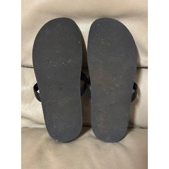 Tory Burch Miller Cloud Thong Sandals Black Size 6.5