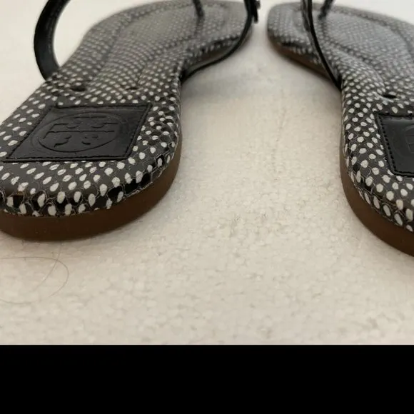 TORY BURCH MILLER NEW FLATS SHOES SANDALS LEATHER LOGO 8.5