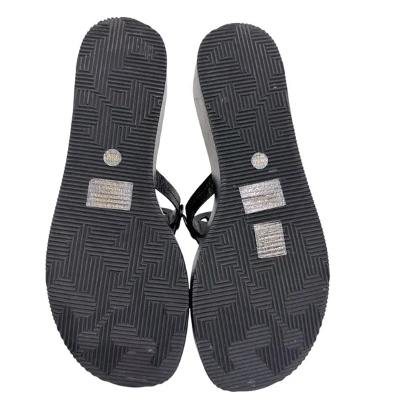 Tory Burch Miller Wedge Platform Sandals Black Sz 9.5