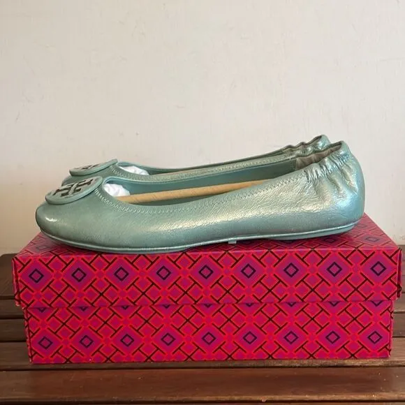 Tory Burch  Minnie Travel Ballet Audrey Blue Women Size 9.5