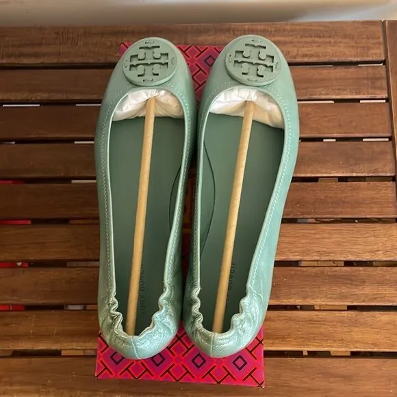 Tory Burch  Minnie Travel Ballet Audrey Blue Women Size 9.5