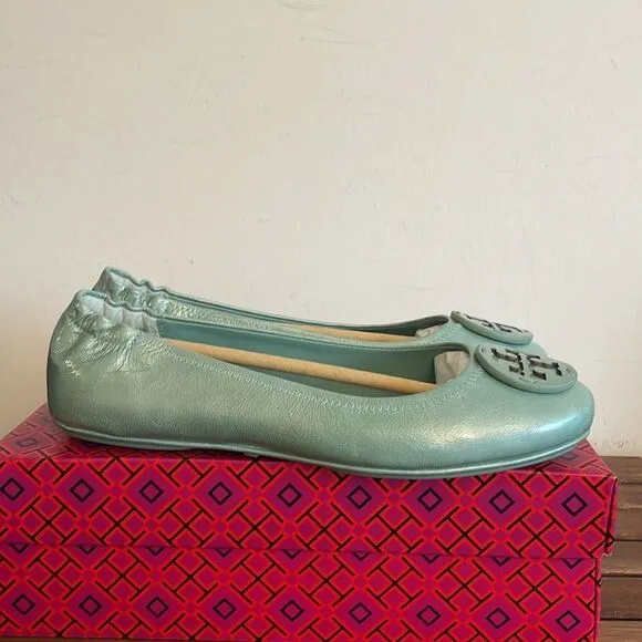 Tory Burch  Minnie Travel Ballet Audrey Blue Women Size 9.5